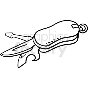 black and white cartoon knife vector clipart