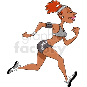 African American woman exercising cartoon