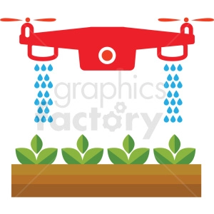 agriculture drone watering system vector icon