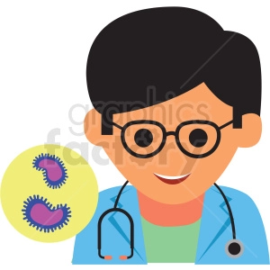 young doctor cartoon vector icon