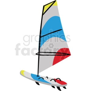 wind surfing vector clipart