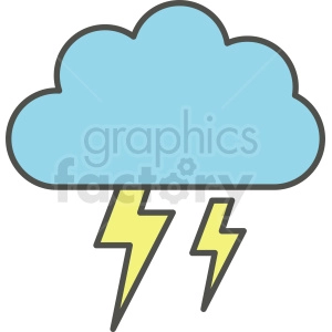 lightning cloud vector clipart