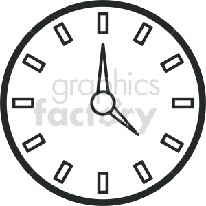 wall clock vector icon graphic clipart 4
