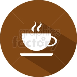 coffee cup vector clipart on circle background