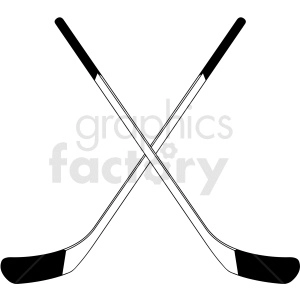 crossed hockey sticks clipart design