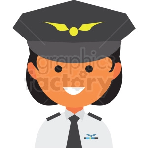 female pilot avatar icon vector clipart