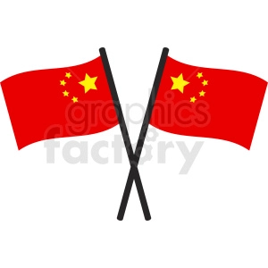 crossed China flags icon