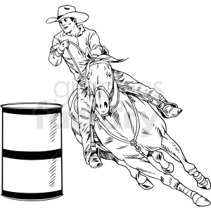 black and white western rodeo vector illustration