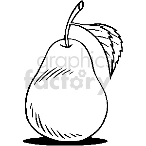 black and white pear fruit vector clipart