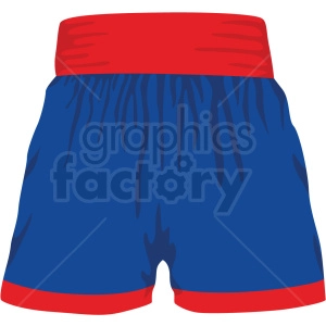 red and blue boxing shorts vector clipart