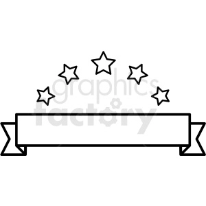 blank ribbon with stars template design vector