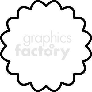 scalloped outlined circle vector clipart design