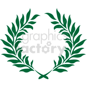 dark green laurel wreath design vector clipart