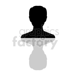 silhouette of senior male head clipart