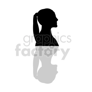 silhouette profile of girls head clipart