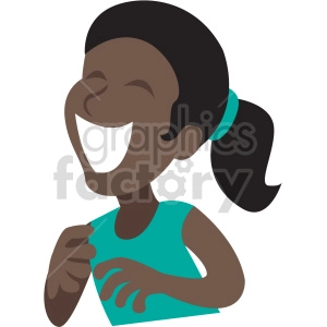 cartoon african american woman laughing out loud vector clipart