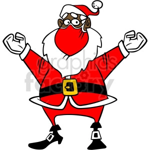 Christmas black Santa wearing mask vector clipart