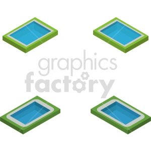 isometric land park vector icon clipart 2