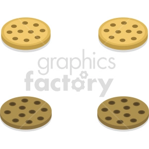 isometric cookies vector icon clipart bundle