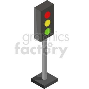 isometric traffic light vector icon clipart 3