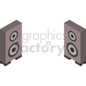 isometric speakers vector icon clipart set