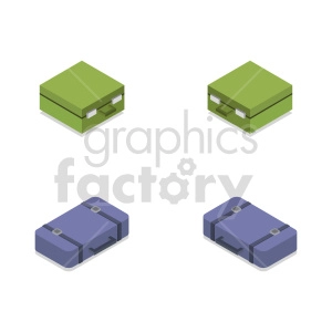 isometric travel bag vector icon clipart 2