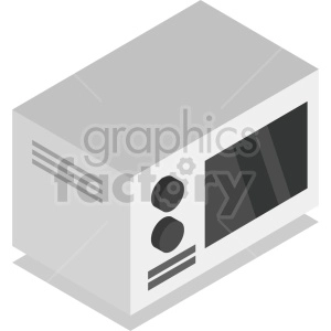 isometric microwave oven vector icon clipart 3