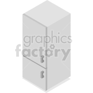 isometric white refrigerator vector icon clipart
