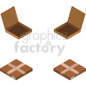 isometric boxes vector icon clipart 5