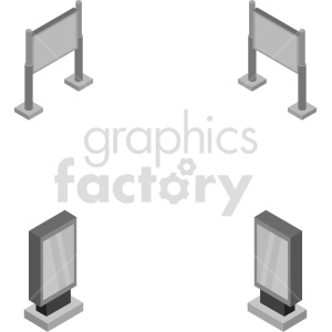 isometric billboard vector icon clipart 1