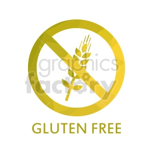 yellow gluten free text vector graphic