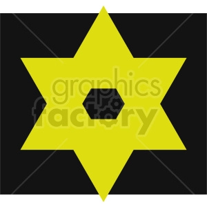 yellow cross of david vector graphic