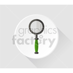 magnifying glass with green handle vector icon