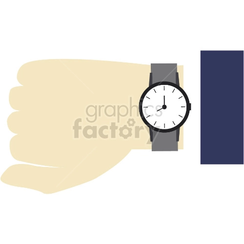 right hand checking time vector graphic clipart