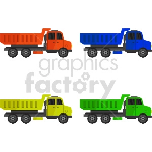 dump truck isometric vector graphic bundle