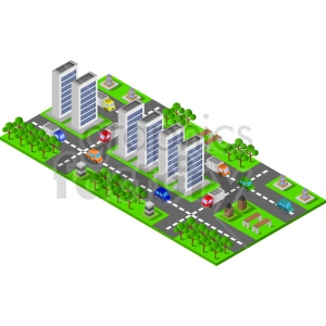 downtown isometric vector graphic