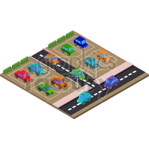 parking lot isometric vector graphic