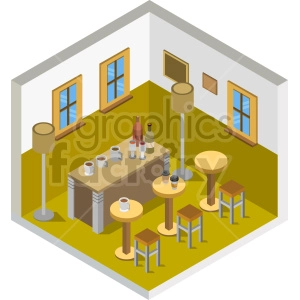 cafe isometric vector graphic