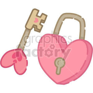 heart shaped lock vector graphic