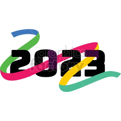 2023 ribbon vector graphic clip art