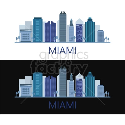 miami city skyline illustration